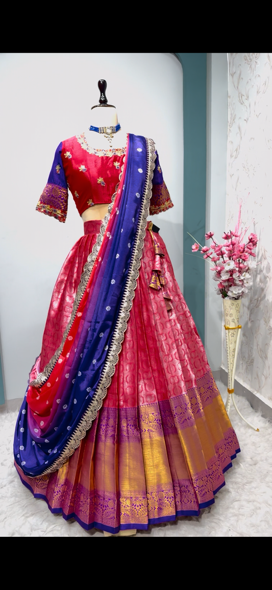 New Duel Shade Kanchipuram Lehenga sets