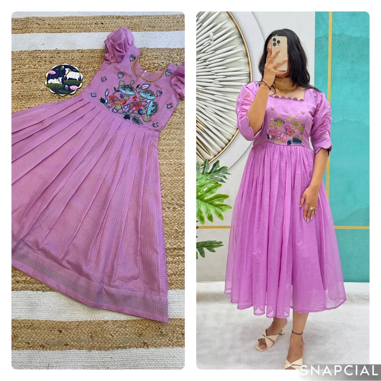 Kids Kora Gowns with embroidery work