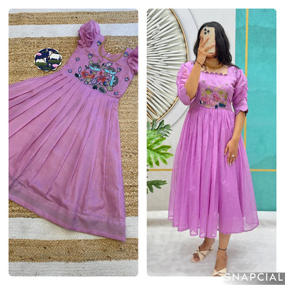 Kids Kora Gowns with embroidery work