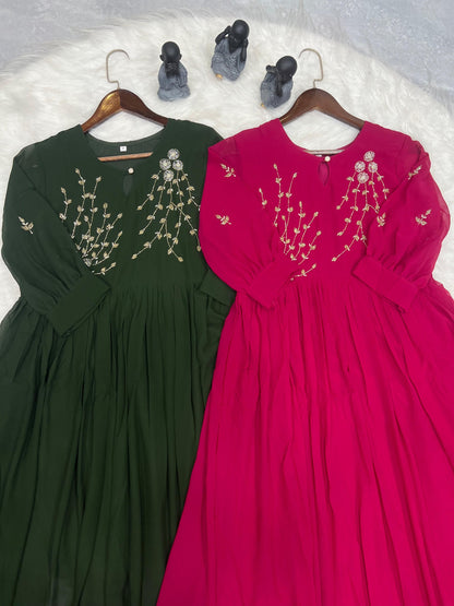 Georgette handwork kurtis