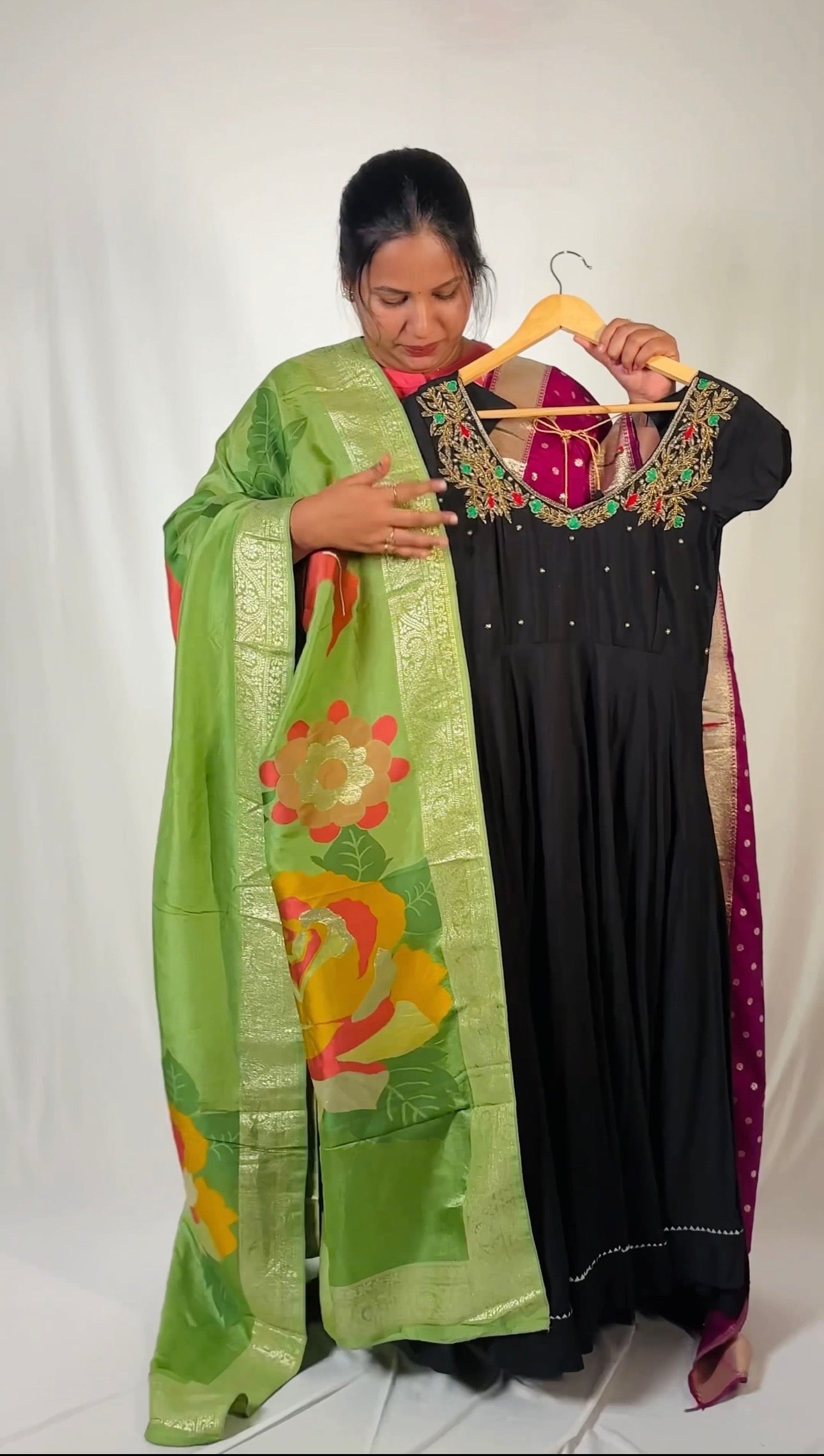 Maggam Anarkali Classic Black gown