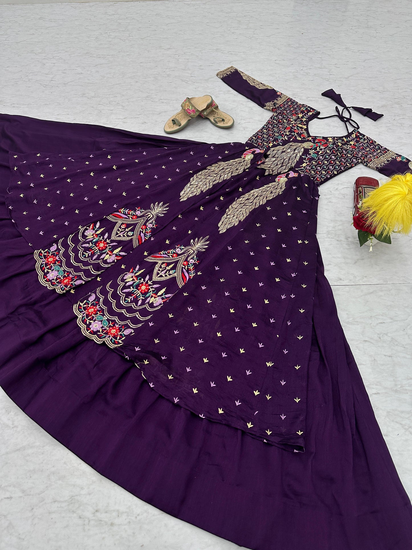 Partywear Set – Top, Lehenga & Shrug For Diwali 🍂