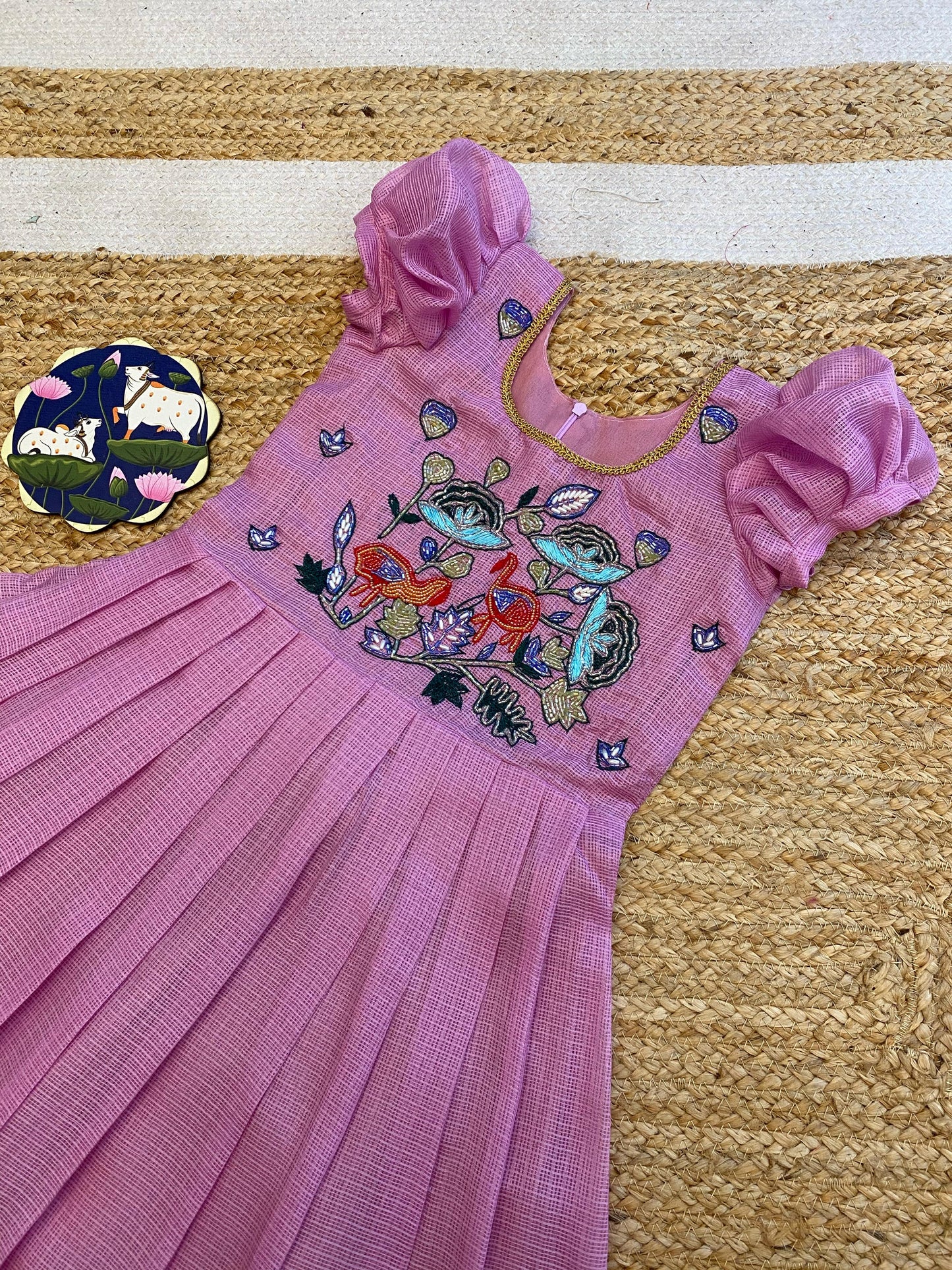 Kids Kora Gowns with embroidery work
