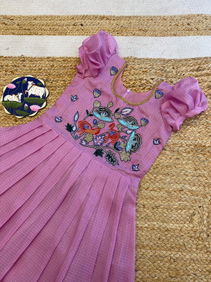 Kids Kora Gowns with embroidery work