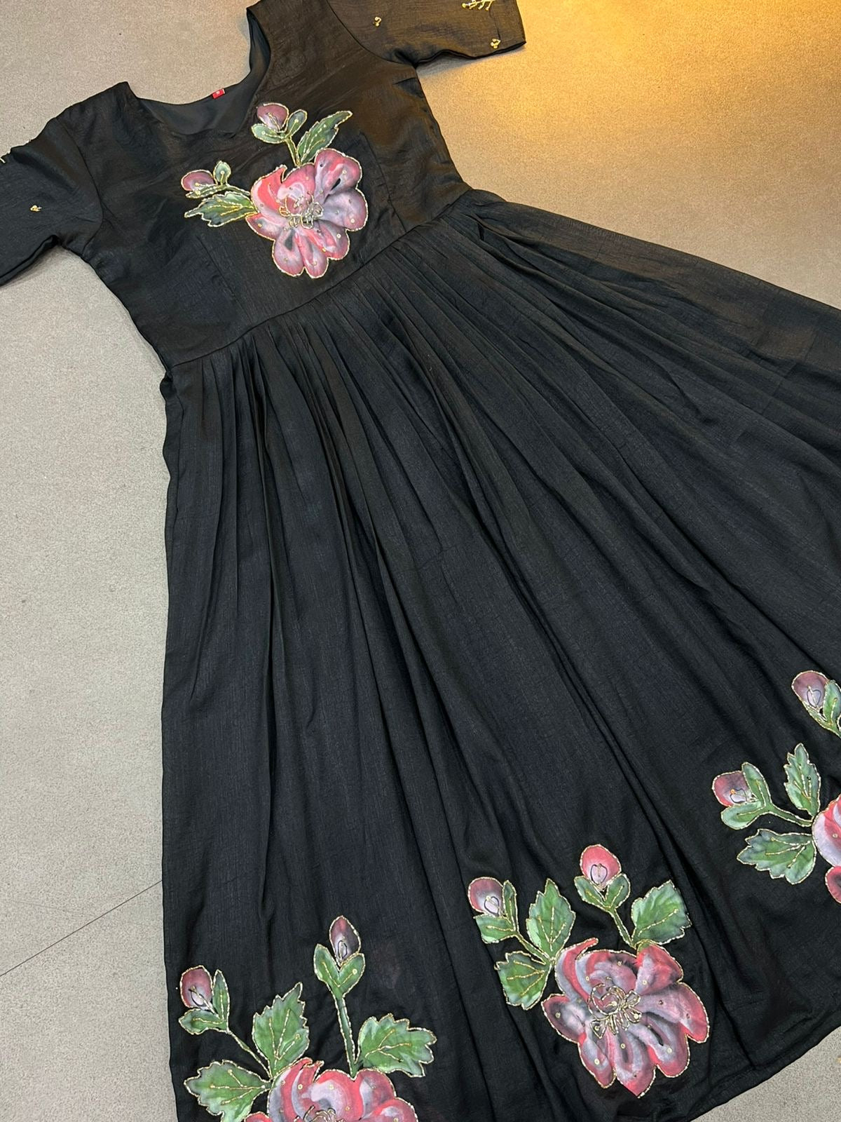 Hand painted Classic Gown with dupatta