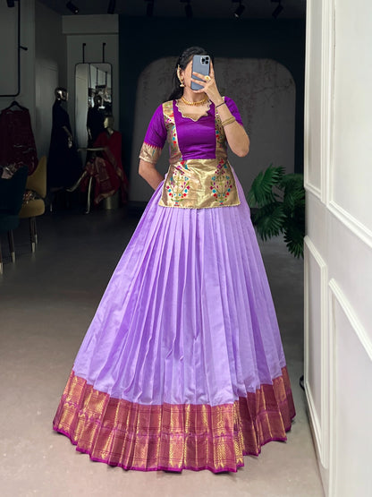 Co-ord Jacquard Paithani Lehenga