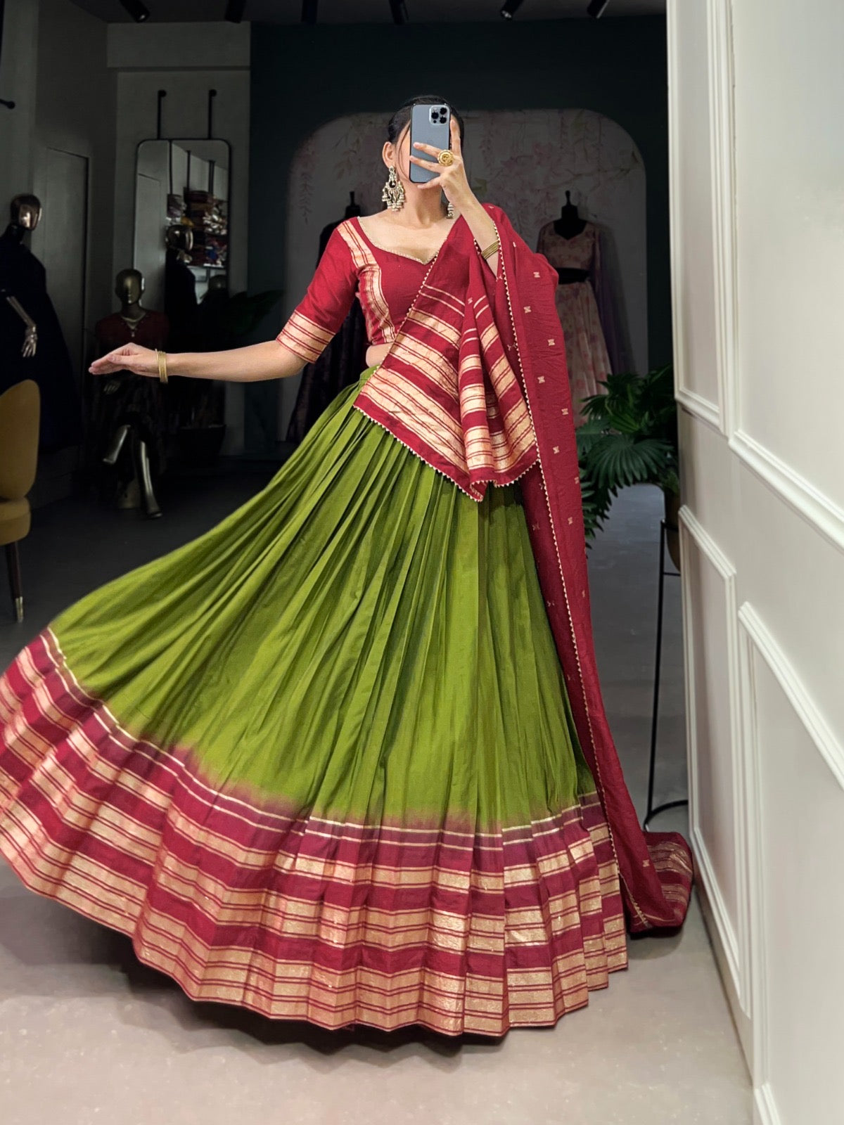 Pure Chanderi Lehenga sets