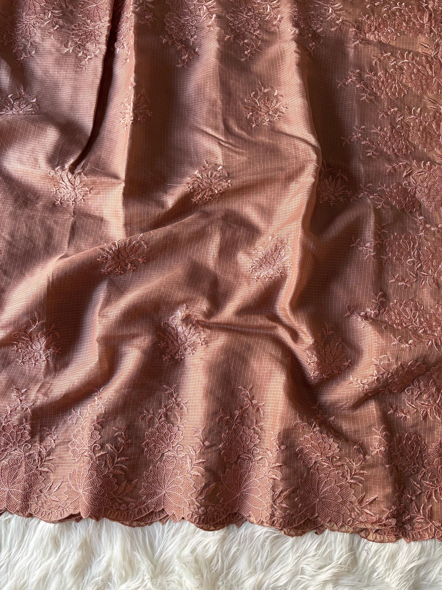 Kota chex saree with Stitched Blouse luxe