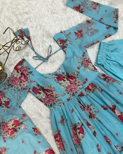 Georgette long Anarkali set /Kurta