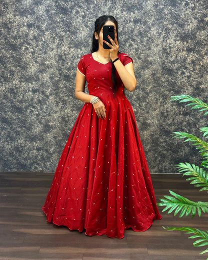 2 In One Long Frock With Dupatta