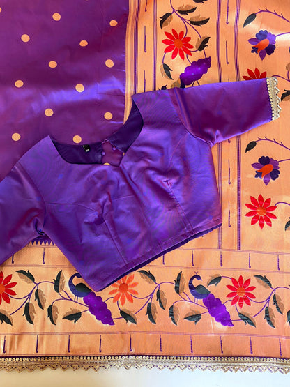 Soft Luxe Traditional paithani saree with stitched blosue