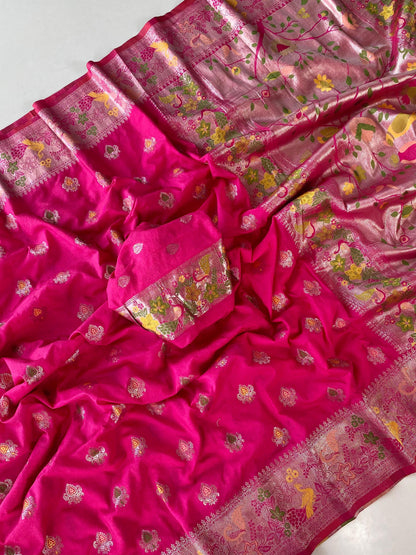 Crape Dola silk with Paithani zari luxe  saree