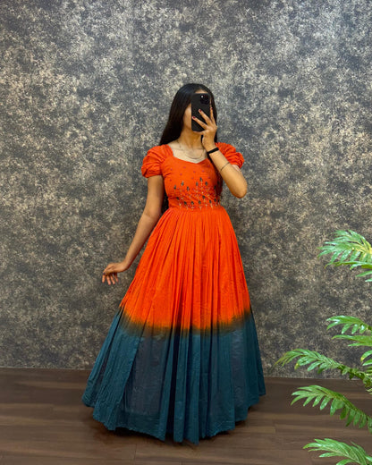 Duel shade handwork gowns