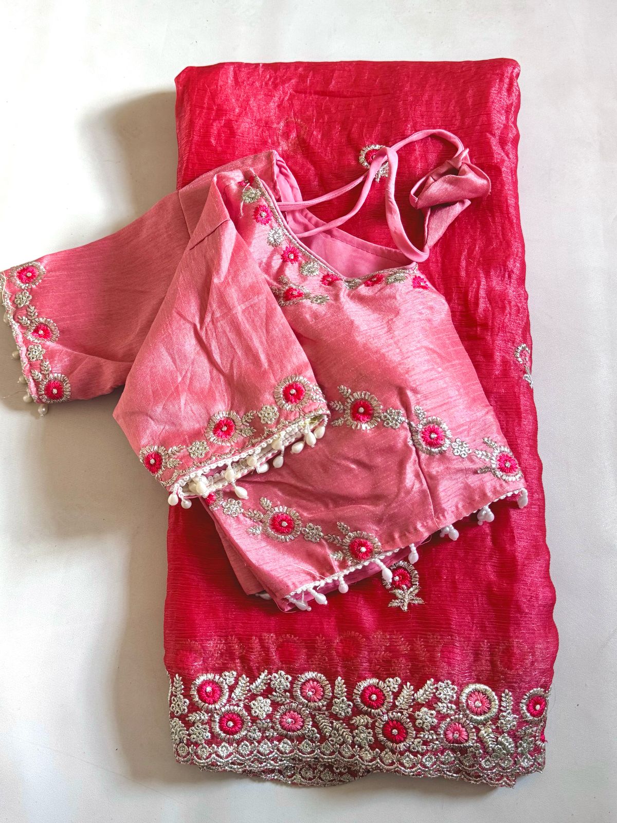 Desginer saree with stitched blosue