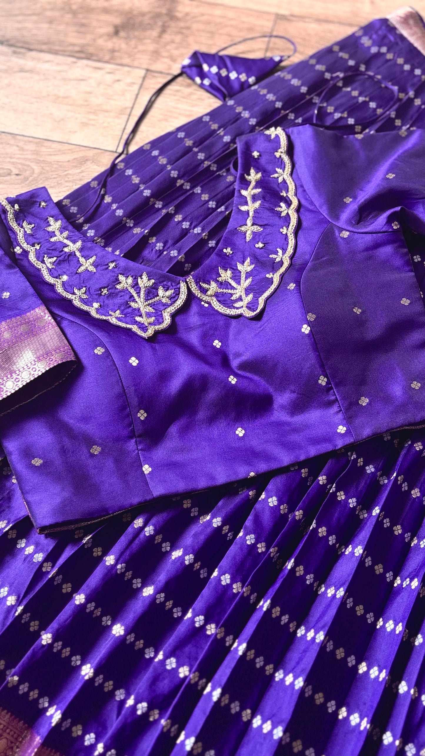 Vintage Vibe Fusion Maggam Lehenga