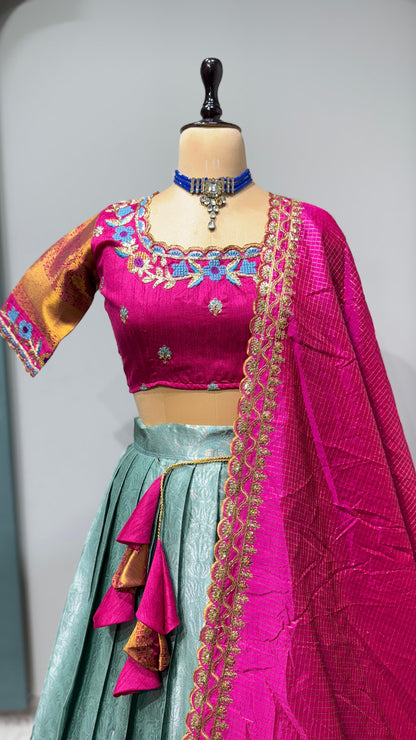 Kanchipuram Lehenga with belt