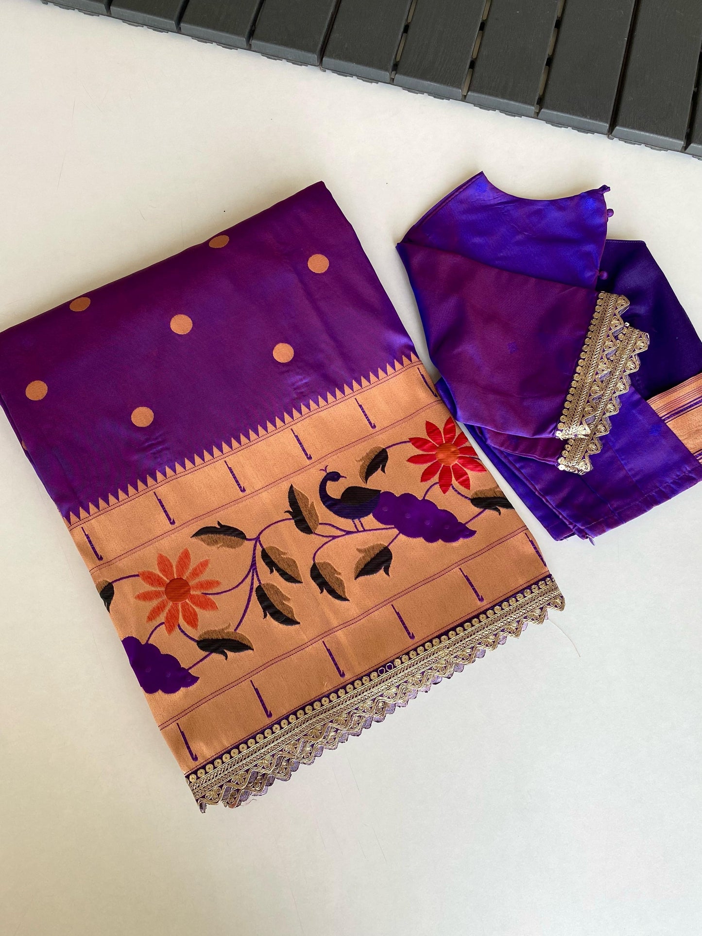 Soft Luxe Traditional paithani saree with stitched blosue