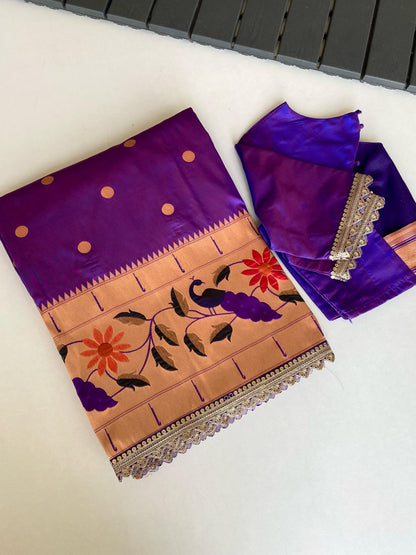 Soft Luxe Traditional paithani saree with stitched blosue