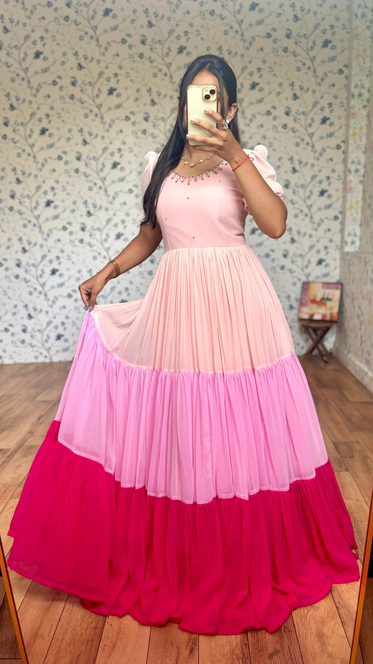 Peach Pink Flary Dream Gown