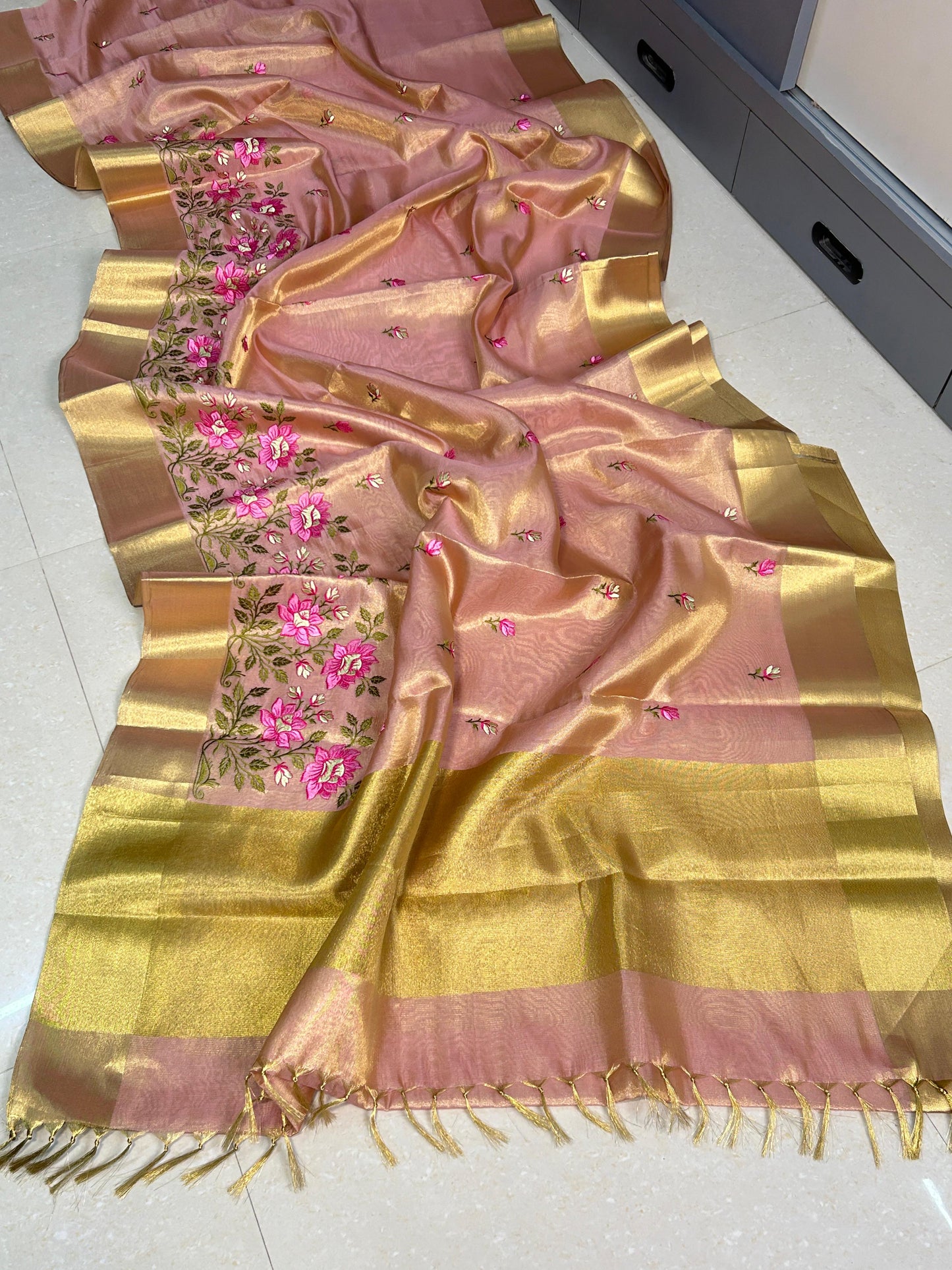 Embroidery Work tissue budget sarees