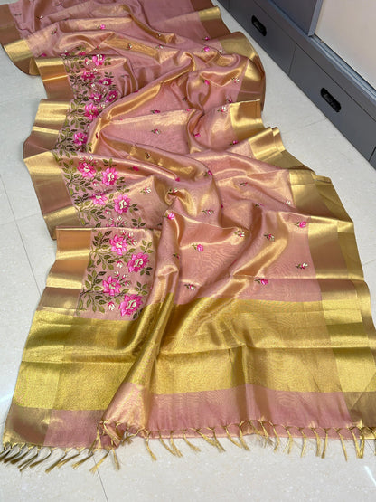 Embroidery Work tissue budget sarees