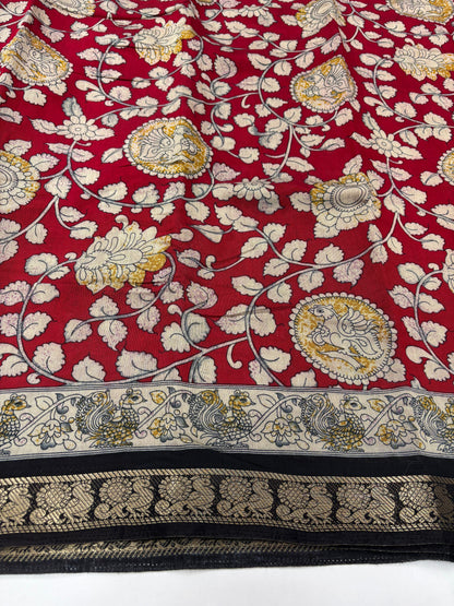 Kalamkari Magalkari viscous silk saree budget