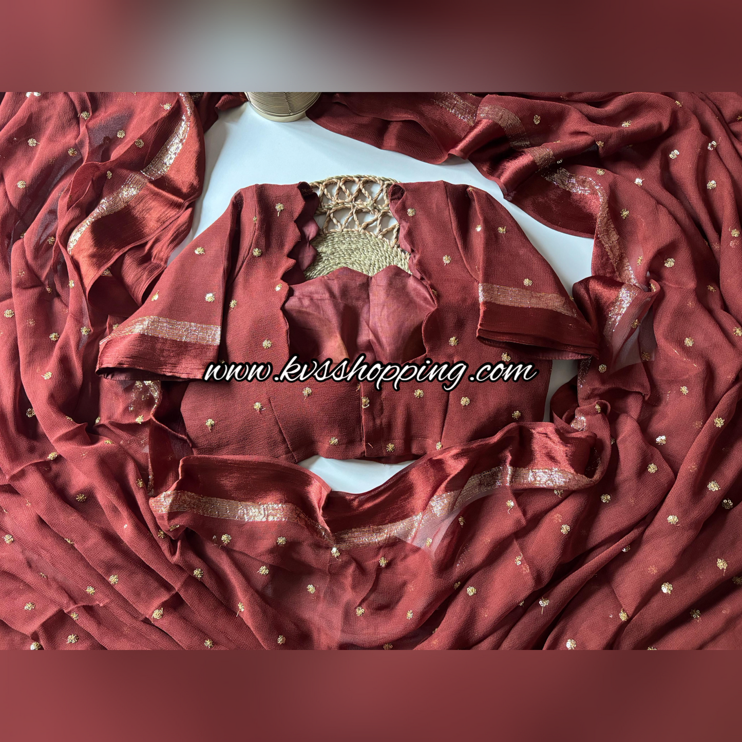 Georgette saree with stitched blouse