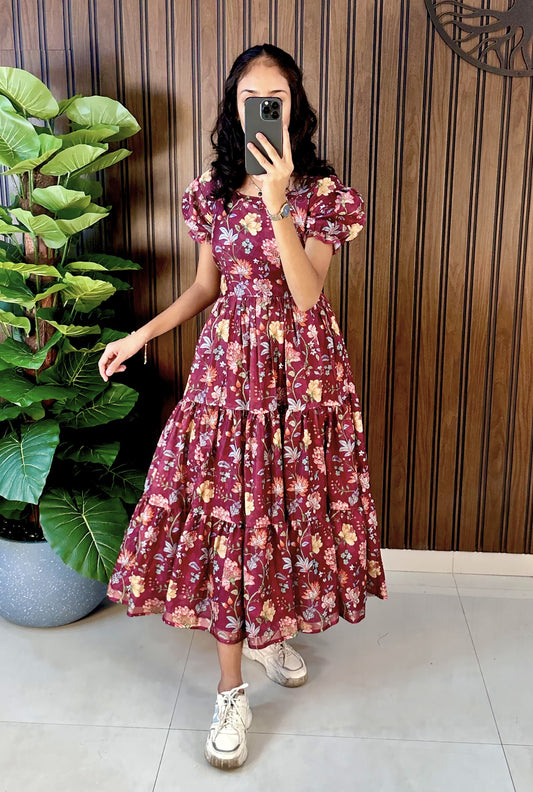 Cotton Silk Printed Gowns