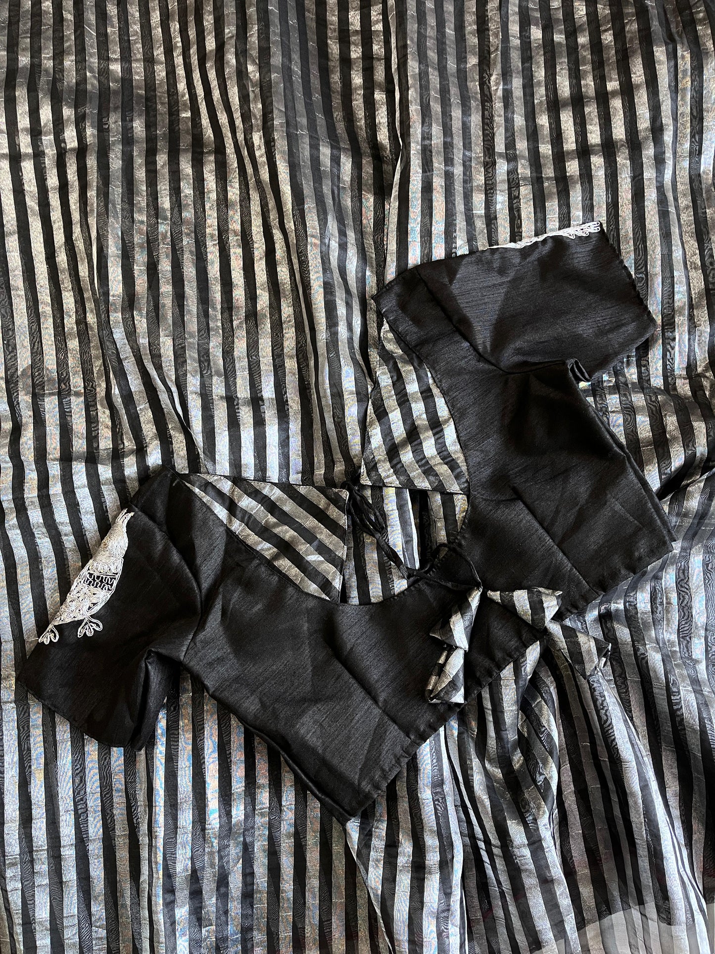 Organza Tissue Saree With Stitched Blouse