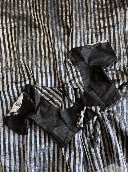 Organza Tissue Saree With Stitched Blouse