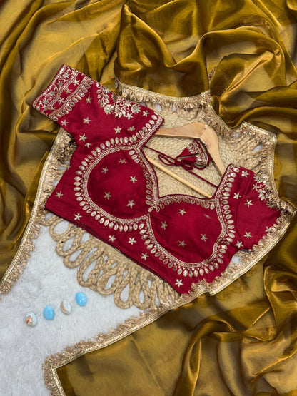 Jimmy choo saree with stitched  blouse
