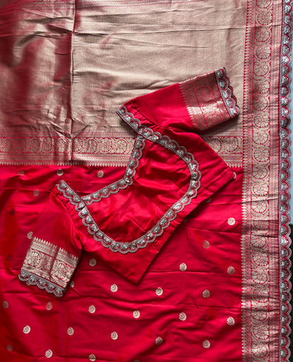 Banarasi Pattu saree With stitched Blouse