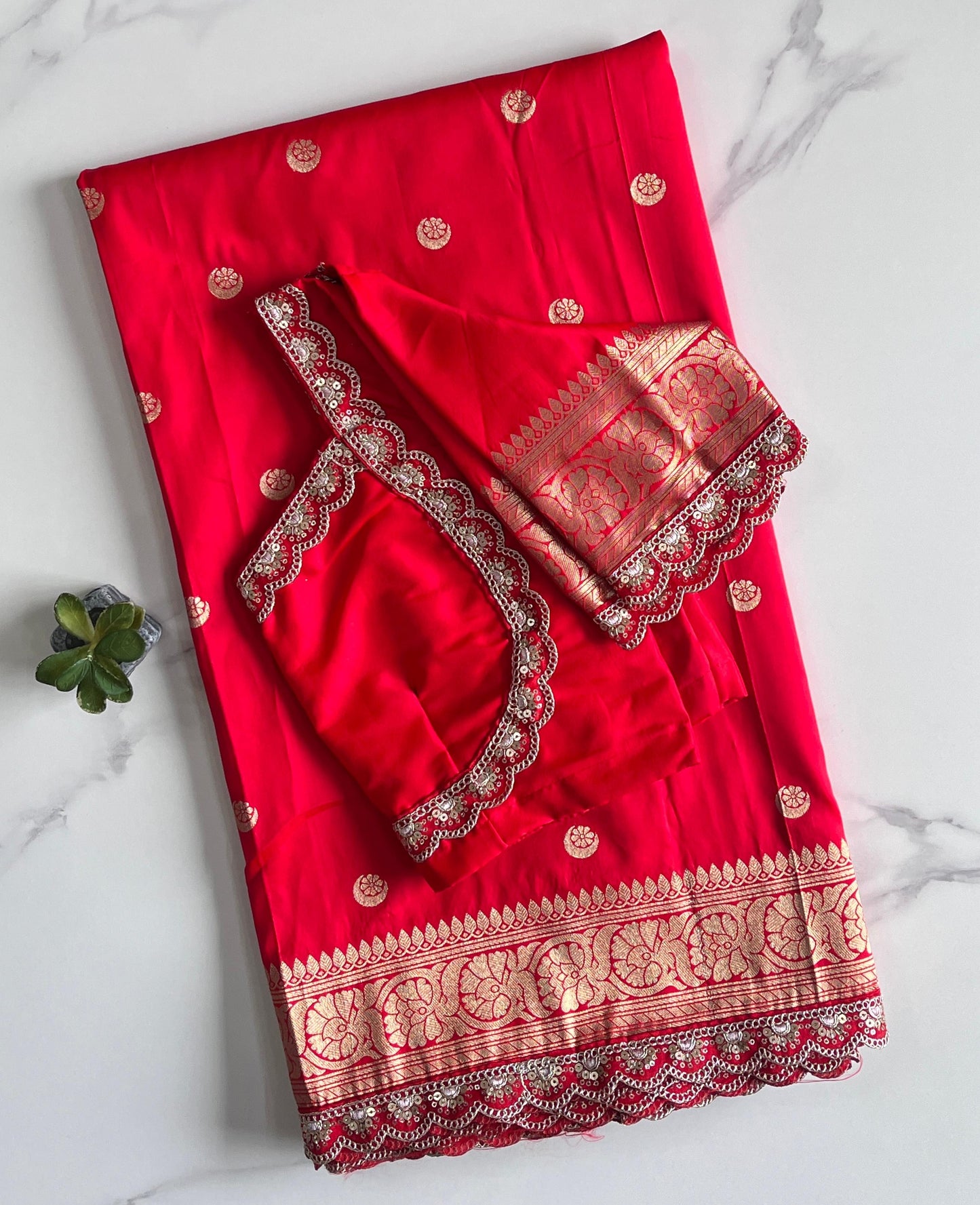 Banarasi Pattu saree With stitched Blouse