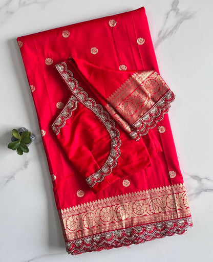 Banarasi Pattu saree With stitched Blouse