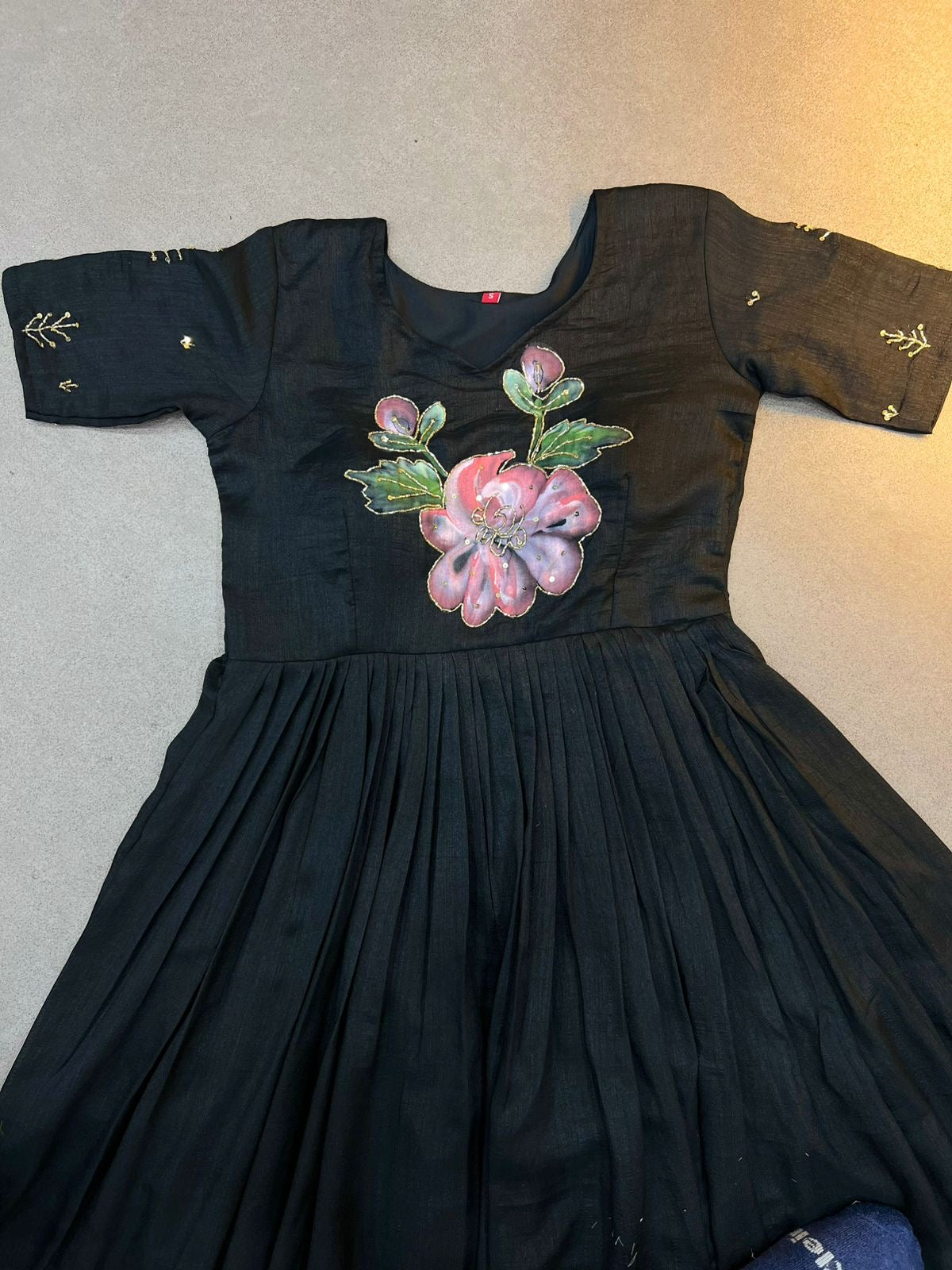 Hand painted Classic Gown with dupatta