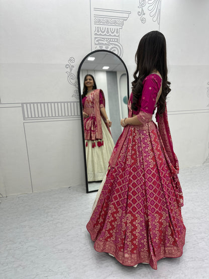 Trending  Concept lehenga with Banarasi saree