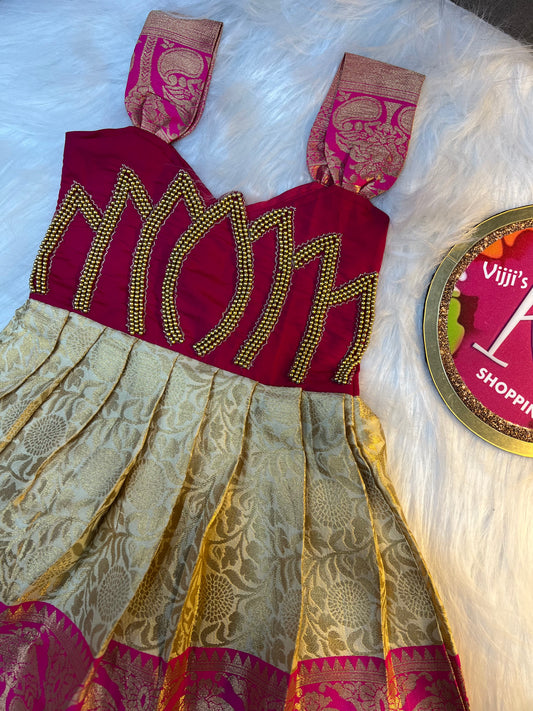 Kids classic lotus pattu frock