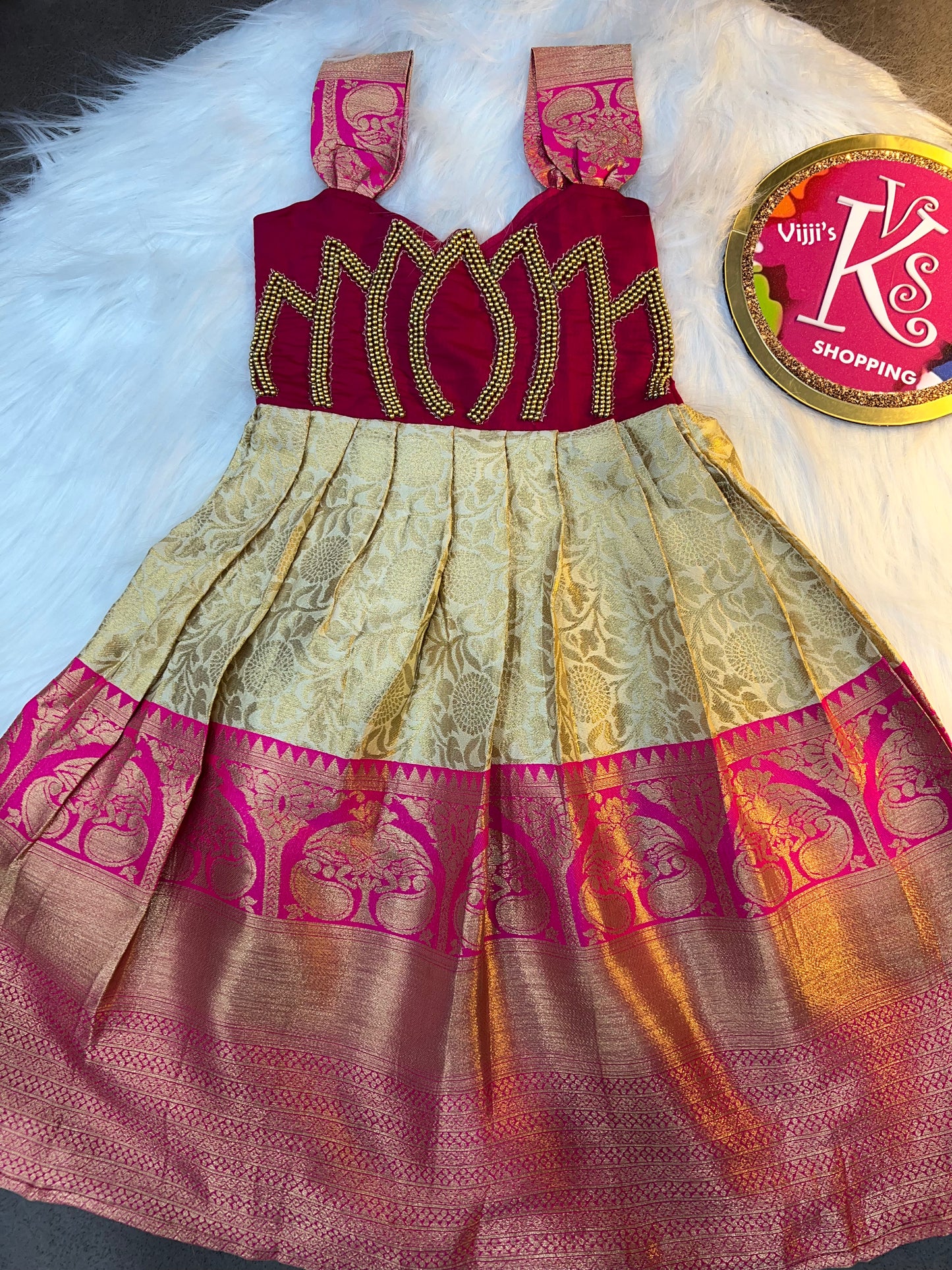 Kids classic lotus pattu frock