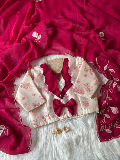 Soft Crunchy crush stitched blouse sarees