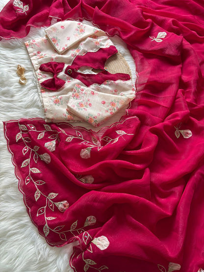 Soft Crunchy crush stitched blouse sarees