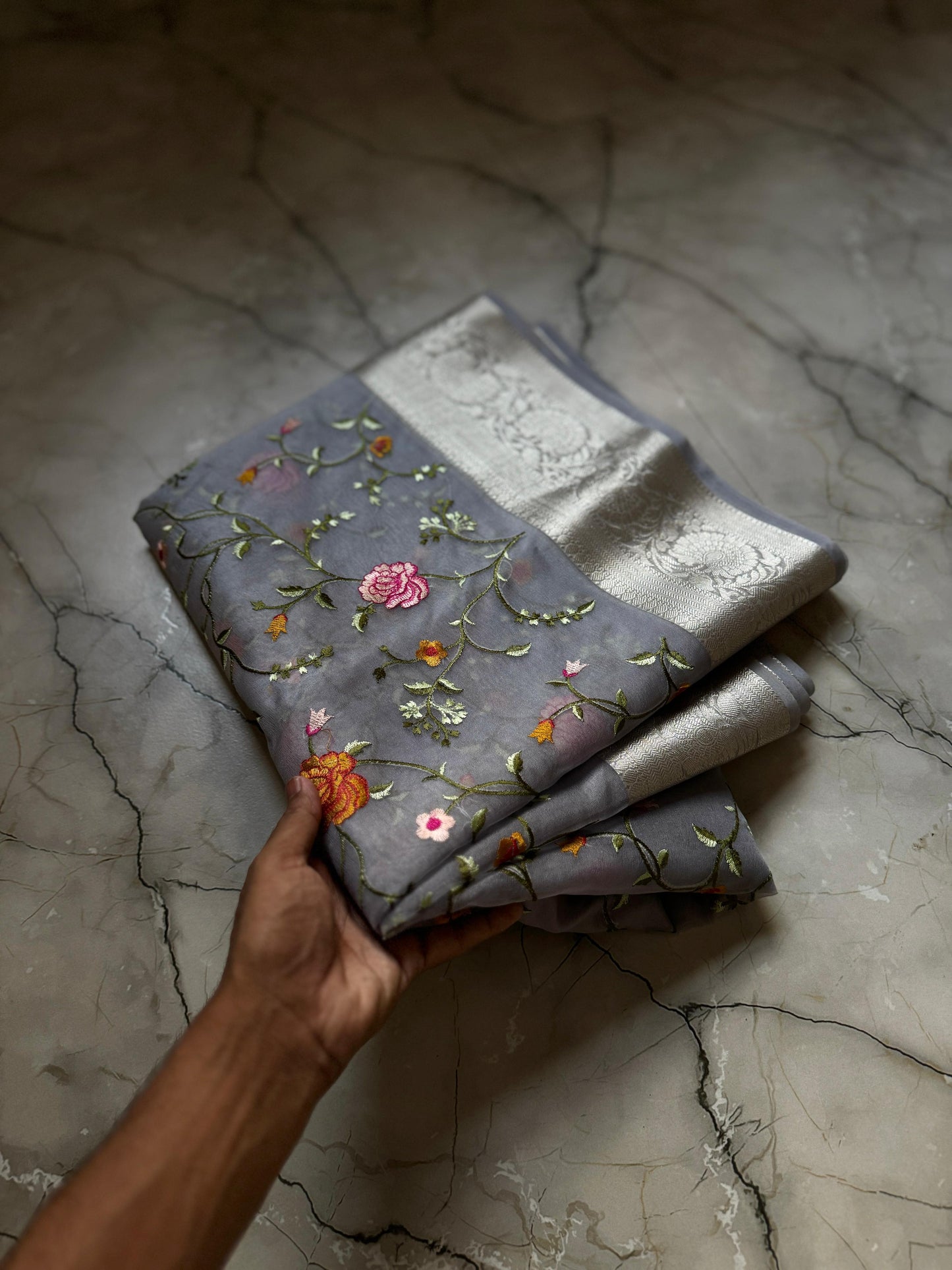 Banarasi Kora organza embroidery sarees