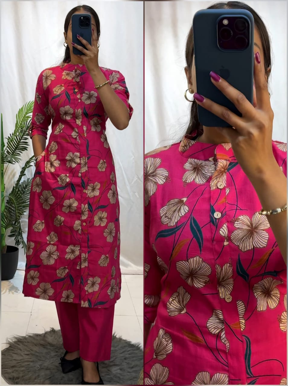 Flower Kurti with Plazo  sets