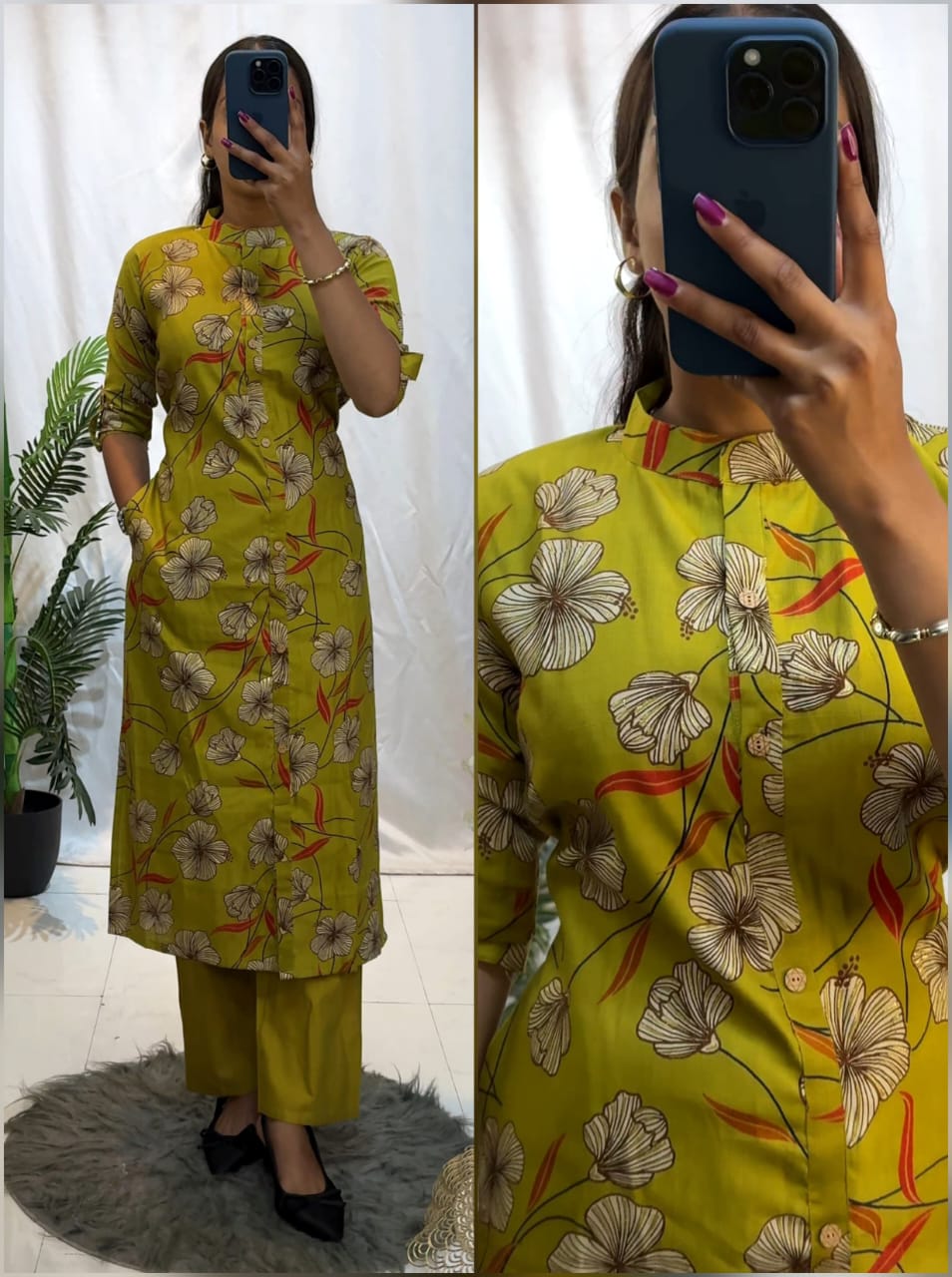 Flower Kurti with Plazo  sets