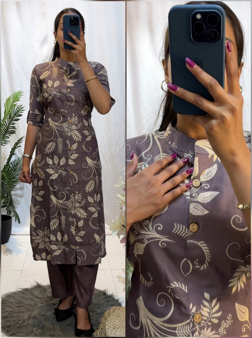 Flower Kurti with Plazo  sets