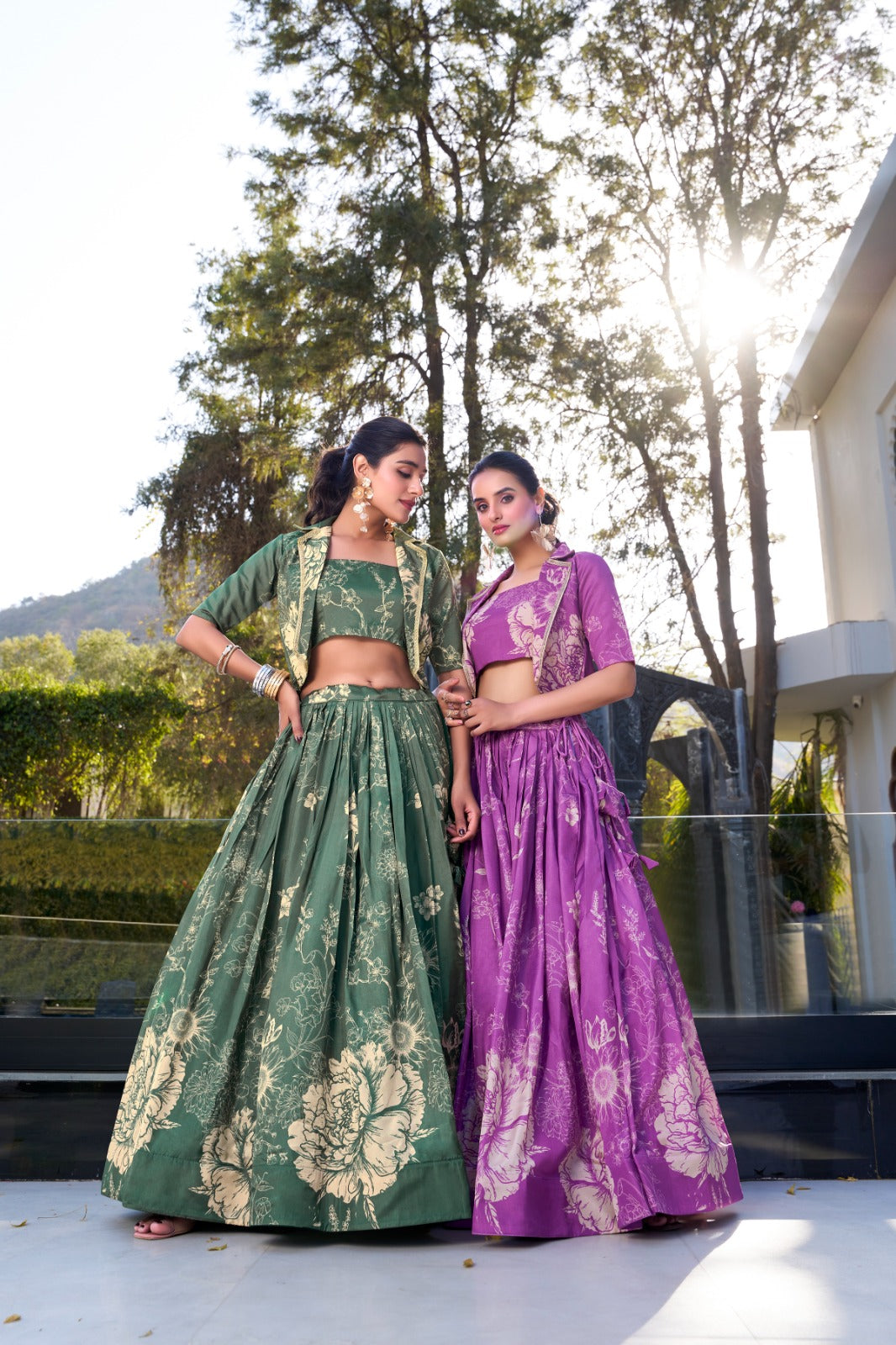 Tussle silk Lehenga  with Coart blooming Charm