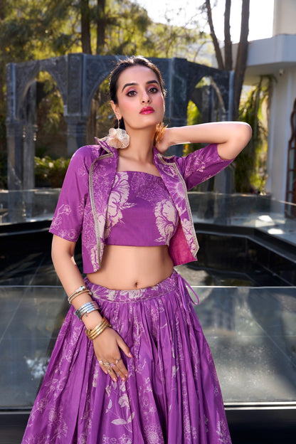 Tussle silk Lehenga  with Coart blooming Charm