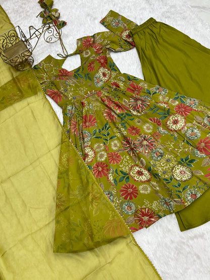 Ready to wear Chanderi Kurti sets (Plazzo pant)
