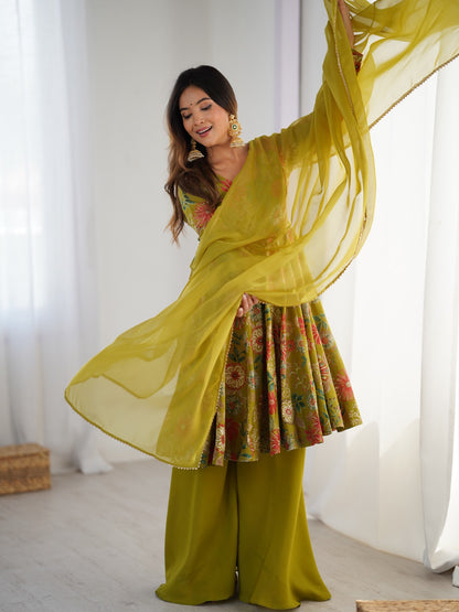 Ready to wear Chanderi Kurti sets (Plazzo pant)