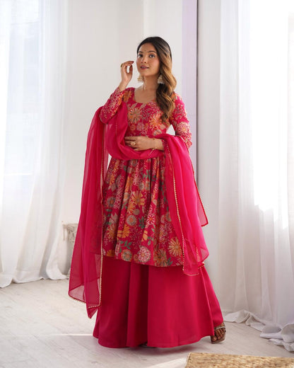Ready to wear Chanderi Kurti sets (Plazzo pant)