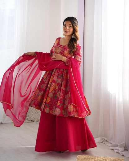 Ready to wear Chanderi Kurti sets (Plazzo pant)